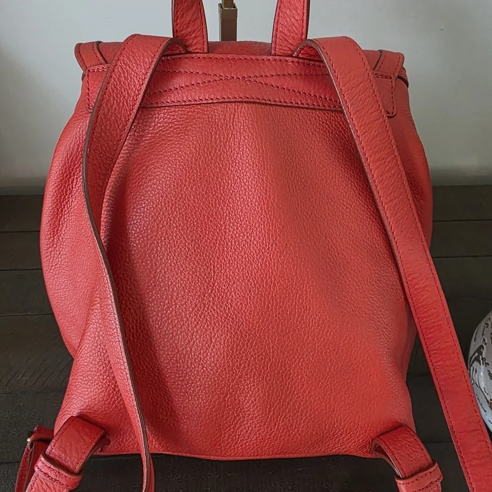 Marc By Marc Jacobs Cinch Backpack Burnt Orange Pebble Grain Leather - Picture 2 of 11